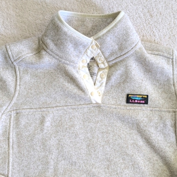 TODAY ONLY! L.L. Bean Sweater Fleece Pullover, Size L, Oatmeal - Picture 2 of 13